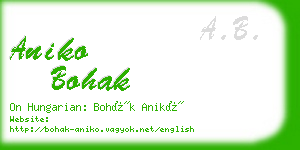 aniko bohak business card